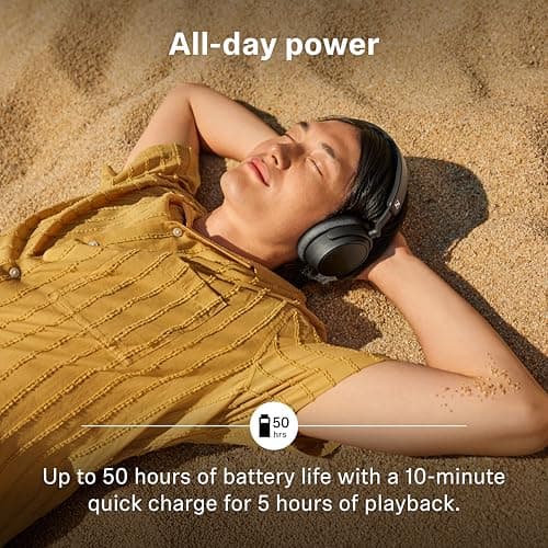 Sennheiser ACCENTUM Plus Wireless Bluetooth Headphones, Fast Charging Function, 50 Hours Playtime, Adaptive Hybrid ANC, Black - Image 4
