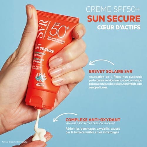 SVR - Sun Secure Crème SPF50+ - Moisturizing sun cream with invisible finish – Very high UVA, UVB, infrared & visible light protection – Normal to dry skin – Niacinamide, Vitamin E – 50 ml - Image 5