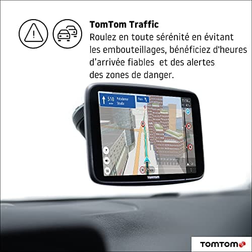 TomTom GPS Voiture GO Discover, 5 Pouces, Info Trafic, Alertes de Zones de Danger, Cartes Monde, Mise à Jour Rapide Via WiFi, Parking, Prix du Carburant, Fixation Magnétique Alimentée Noir - Image 7