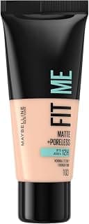 New-York Fit Me Matte & Poreless Foundation, Normal to Oily Skin, Shade 104 Rose Ivory, 30 ml