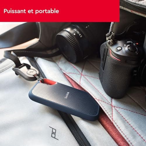 SanDisk Extreme 500GB External Solid State Drive (Portable NVMe SSD, Up to 1050MB/s Reading, 1000MB/s Write, USB-C, IP65 Rated Dust & Water Resistant, Convenient Carabiner) Black - Image 3