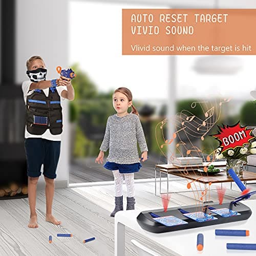 Electric Target with Tactical Vest, 1 Rifle for Children and 20 Darts Set of Nerf Accessories, Birthday Gifts Toys for 6 7 8 9 10 Years Children Boy - Image 7