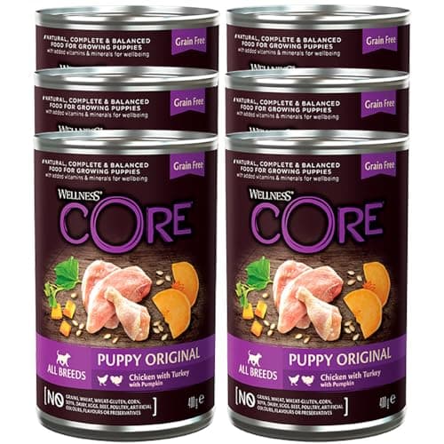 Wellness CORE 95% 6 x 400 g, Chicken/Turkey – Puppy Foot, Grain-Free, Natural, Hypoallergenic, High Protein, High Meat Content, - Image 3