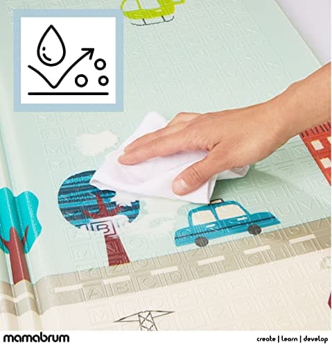Mamabrum baby play mat 200 x 180 x 1 cm foldable foam mat waterproof portable child safe non-toxic thicker bigger - Image 6