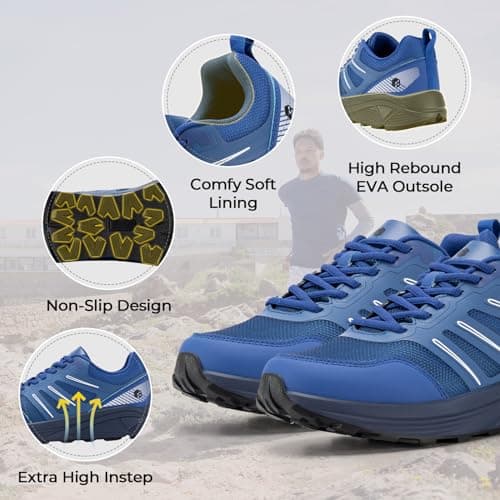 FitVille Men's Extra Wide Trail Shoes for Trekking Non-Slip Outdoor Running Trainers - Image 8