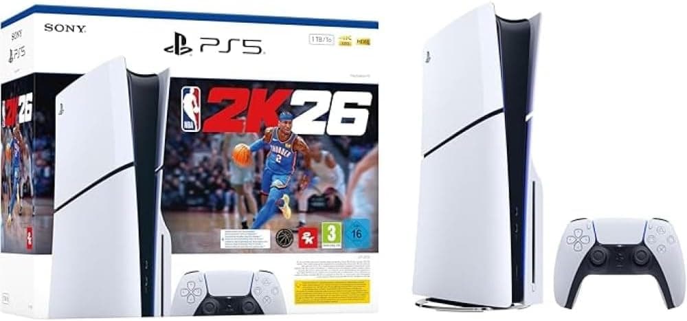 Playstation Sony, Pack Console PS5 standard, avec 1 Manette Sans Fil DualSense + jeu NBA 2K26 (code de téléchargement)