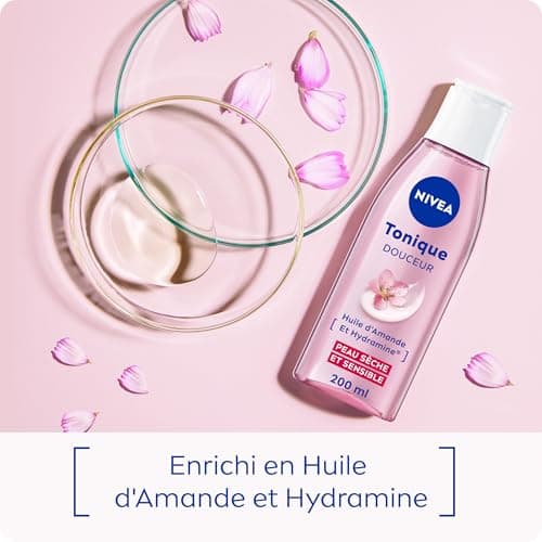 NIVEA - Tonique Douceur - Nettoyant Visage - Elimine Les Impuretés & Tonifie La Peau - Hydrate & Apaise - Huile D'Amande Douce & Hydramine - Vegan - Peaux Sèches & Sensibles - 200 ml - Image 4