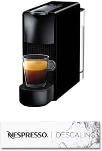 Nespresso Krups Essenza Mini XN1108 with Descaling Kit 2 x 100 ml, De'Longhi Coffee Machine, Original Capsule System, 0.6 L Water Tank, Black