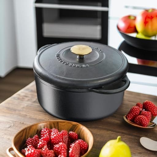 Tefal Pierre Gagnaire Heritage E2230404 Cast Steel Casserole Dish, Round, Black, 25 cm, 5.1 L, Induction - Image 6