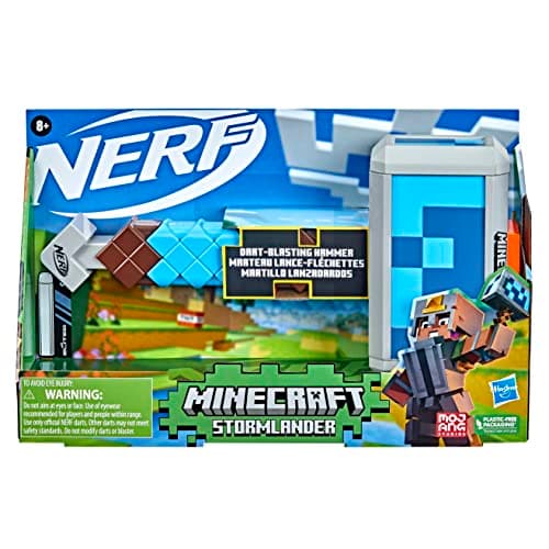Nerf Minecraft, marteau lance-fléchettes Stormlander, tire 3 fléchettes, inclut 3 fléchettes Nerf Elite officielles - Image 5