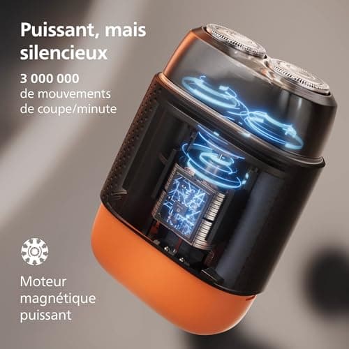 Rasoir Philips série 500 – électrique et compact, Lift & Cut, lames Dual SteelPrecision, têtes flottantes 3D, poils secs ou mouillés, étui de voyage, verrouillage, couvercle magnétique, modèle S595/05 - Image 7