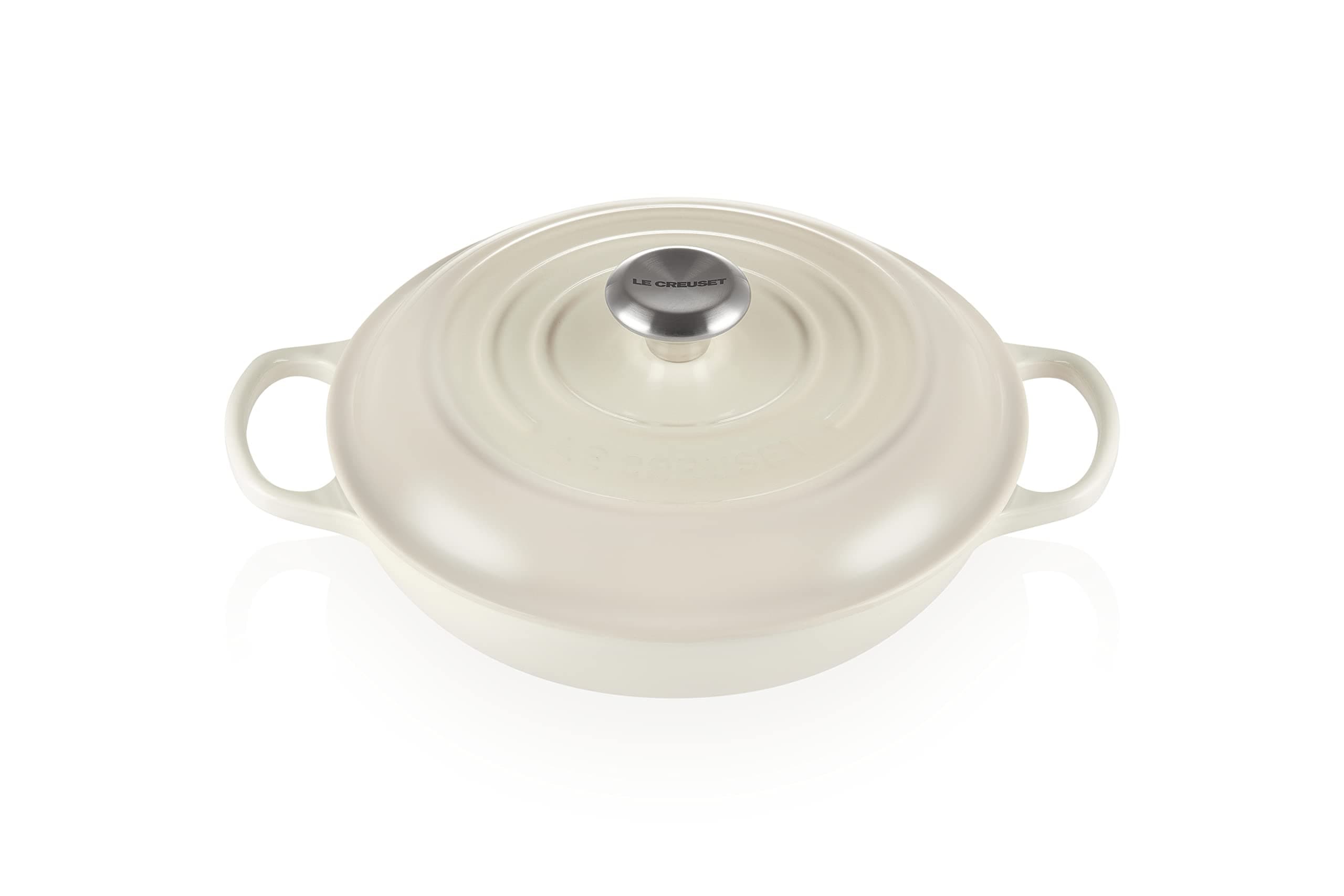 Le Creuset Signature Enamelled Cast Iron Dutch Oven, Round, 26 cm, 2 L, 4.2 kg, Meringue, 21180267164430