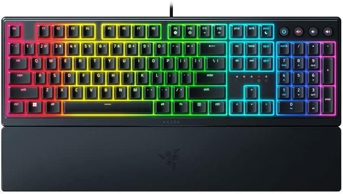 Razer Ornata V3 Mechanical Membrane Gaming Keyboard with UV Coating (Soft-Touch Magnetic Wrist Rest 10 Lighting Zones Razer Chroma RGB), UK-Layout - Black - Image 1