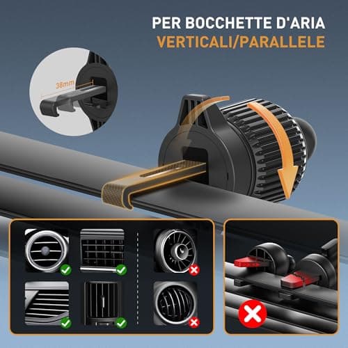 YISH Car Phone Holder 360° Rotation [Upgraded Clip] Mobile Phone Holders for iPhone, Samsung, Google, Sony - Image 6