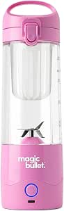 nutribullet portable lightweight blender BPA free tritan cup 475ml mini blender with stainless steel blade 4-point blender nomad charger USB-C over 15 cycles before recharging, magenta