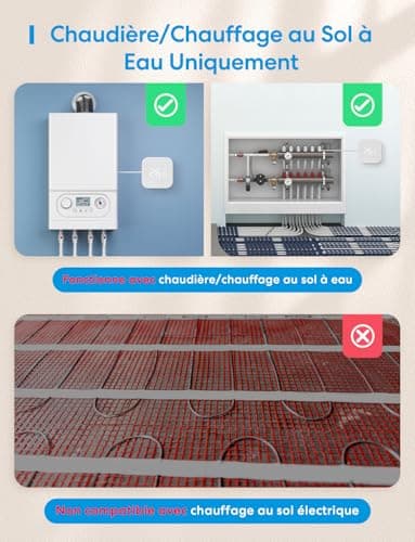 meross Matter Connected Thermostat WiFi Thermostat for Gas Boiler/Underfloor Heating Compatible with Apple Home, Alexa and Google Home, External Sensor, Open Window Detection - Image 4