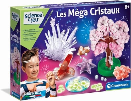 Clementoni | Science & Game – Mega Crystals for Kids 8+ | Colorful and Phosphorescent Crystallization Kit with 3D Tree, Molds and Chemicals | Chemistry and Minerals Educational Game - Image 4