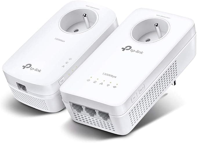 Nest CPL Tp Link AV1300 Gigabit WiFi AC1200 3 Port Gigabit Ethernet with Nesting Plug
