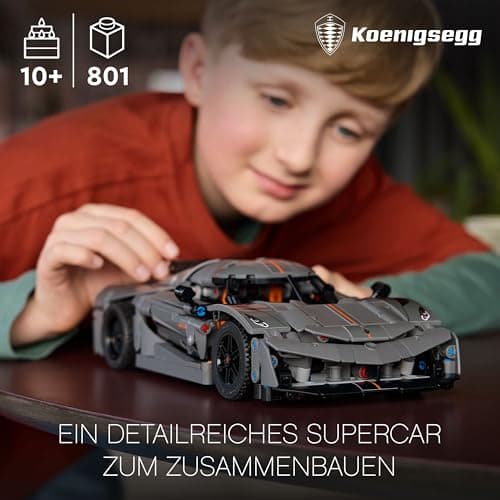 LEGO Technic Koenigsegg Jesko Absolut (42173): LEGO car in grey with pre-order bonus - Part of the new LEGO Technic 2024 releases, compatible with all other LEGO cars - Image 3