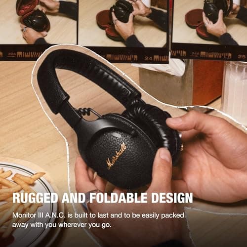 Marshall Monitor III ANC Casque avec Réduction Active du Bruit, sans Fil Bluetooth, autonomie de 70 Heures - Noir - Image 6