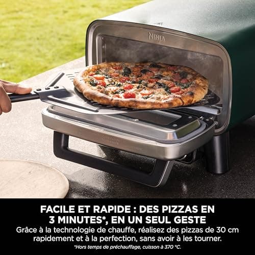 Ninja Artisan Outdoor Electric Oil-Free Pizza Oven and Fryer 4 Cooking Modes, Board, Pizza Knife, 30cm Pizza Stone, Pizza Shovel, Crussti Plate and Basket, Green MO201AMZEU - Image 4