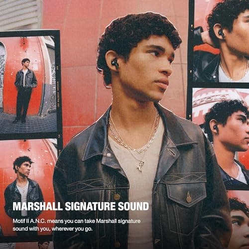 Marshall Motif II ANC - Écouteurs Bluetooth à Réduction de Bruit Active sans Fil, Écouteurs, 30 Heures d'Autonomie - Noir - Image 4