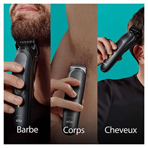 Braun MGK7470 Series 7 All-in-One Trimmer 17-in-1 Styling Kit for Men, Beard, Hair & More, Body Shave With Ultra Sharp Blade, Clogs For Eyebrows And Sensitive Areas, Waterproof - Image 4