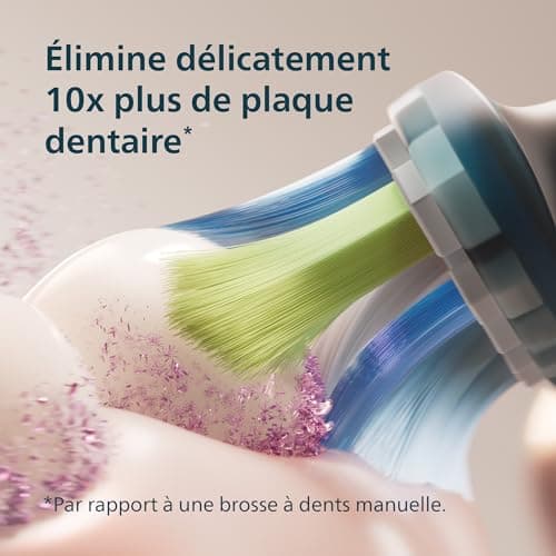 Philips Sonicare DiamondClean 9000, Brosse à dents électrique sonique avec application, capteur de pression, 4 modes de brossage, 3 niveaux d'intensité, verre de charge, noir, pack de deux, HX9914/54 - Image 6