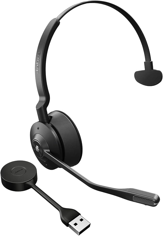 Jabra Engage 55 Wireless Mono Headset with USB-A Link 400 DECT Adapter, Noise Cancelling Microphone, Extended Range and Hearing Protection - MS Teams Certified - Black