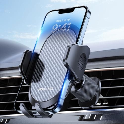 Miracase Car Mobile Phone Holder [Double Hook More Stable] Car Air Vent Cell Phone Holder Universal 360° Holder for iPhone 16 Pro Max 15 14 - Image 2