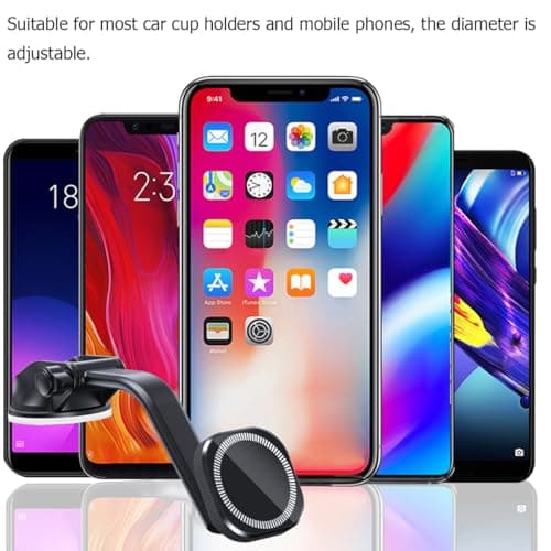 Magnetic Car Phone Holder, Magnetic Car Phone Holder, Mobile Phone Holder Dashboard, 360° Rotation Magnetic Car Phone Holder (Curved Arm Model) - Image 5