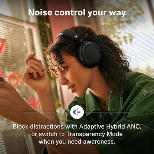 Sennheiser ACCENTUM Plus Wireless Bluetooth Headphones, Fast Charging Function, 50 Hours Playtime, Adaptive Hybrid ANC, Black - Image 6