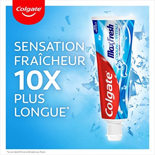 COLGATE - Max Fresh - Fresh Crystals Toothpaste Fresh Mint - Freshness 10x Longer - Pack of 6 x 75ml Tubes - Image 4