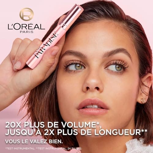L'Oréal Paris - Intense Volume & Length Mascara - Suitable for Sensitive Eyes - Formula with Castor Oil, Rose Oil and Cornflower Extract - Lash Paradise - Shade: Black - 5 ml - Image 5