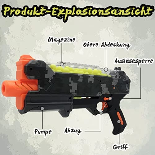 Blaster Gun with Protective Glasses and 100 Cartridges Compatible with Nerf Hyper Rounds Darts, Easy Refill, Holds Up to 50 Cartridges - Image 3