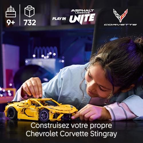 LEGO Technic Chevrolet Corvette Stingray - Set de Jeu - Modèle de Voiture de Sport - Cadeau pour Les garçons et Les Filles de 9 Ans et Plus 42205 - Image 4