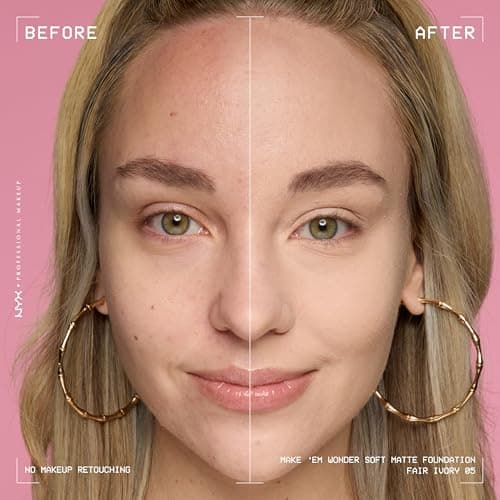 NYX Professional Makeup - Make 'Em Wonder - Foundation - 24h hold - No plaster effect - Hyaluronic Acid and Guarana Extract - Vegan Formula - Shade : Fair Ivory 5-30 ml - Image 5