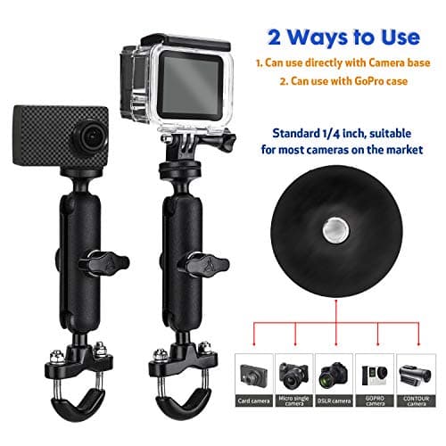 TKOOFN Bike/Motorcycle Mount for GoPro Camera, 360 Degree Universal Rotating Metal Handlebar Mount for GoPro Hero 12 11 10 9 7 6 5 4 Session, DJ Insta Canon Nikon Sony Action Camera - Image 5