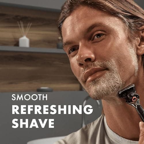Gillette Fusion Soin de Barbe Gel de Rasage Homme (200ml) à l'huile d'amande pour peaux sensibles Action 5 fois : nettoie, hydrate, protège, rafraîchit et apaise Cadeau pour Homme - Image 6