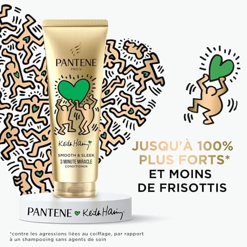 Pantene Pro-V x Keith Haring Art Collection Smooth & Silky Conditioner 3 Minute Miracle 220ml for Curly & Dry Hair, Helps Smooth and Regenerate Hair, With Hyaluronic Acid - Image 4