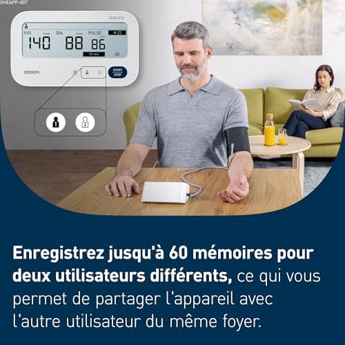 OMRON X3 Comfort AFib Arm Blood Pressure Device - Clinically Validated Cuff Blood Pressure Monitor - OMRON Arm Blood Pressure Monitor with Atrial Fibrillation (AFib) Detection, 2 Person Memory - Image 5