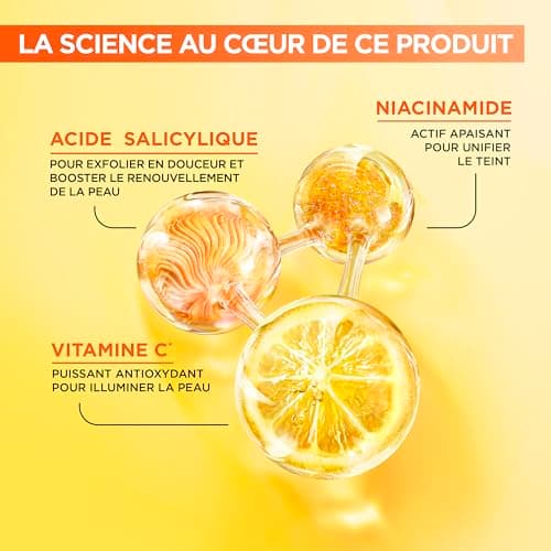 GARNIER Skin Active - Soin Visage Illuminateur - Hydrate & Illumine - Vitamine C, Glycérine, Niacinamide & Acide Salicylique - Vegan & Cruelty Free - Tous Types de Peaux - Unisexe - 120ml - Image 5