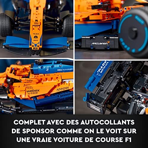 LEGO Technic La Voiture De Course McLaren Formula 1 2022 pour Adultes avec 1434 Pièces Modèle Réduit de Voiture de F1, Kit de Construction Idée Cadeau pour Hommes, Femmes, Décoration intérieure 42141 - Image 7