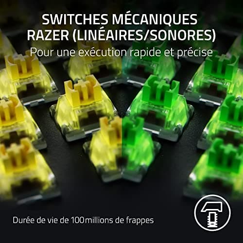 Razer BlackWidow V4 Pro (Switches Yellow) - Mechanical Gamer Keyboard Snap Tap (Silent Mechanical Switches, 8 Dedicated Macro Keys, PU Leather Wrist Rest) AZERTY Keyboard FR | Black - Image 3