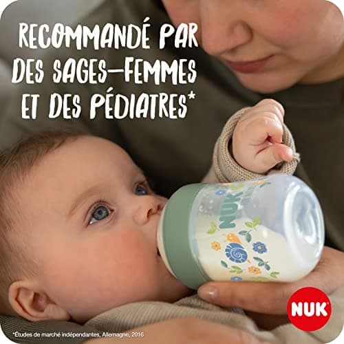 NUK for Nature Perfect Start Baby Bottle Set | 0-18 Months | Silicone Breast Dummy | 4 Anti-Colic Bottles, 2 Teats | Durable and BPA-Free Materials | 6-Piece Set - Image 4