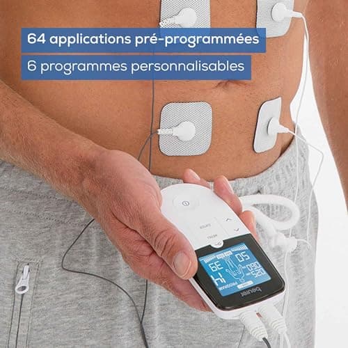 Beurer EM49 3 in 1 Muscle Stimulator:TENS/EMS/Massage, TENS Pain Relief Therapy, Electric Muscle Stimulation, EMS 4 Electrodes, Black Reusable Included, Easy to Carry - Image 8
