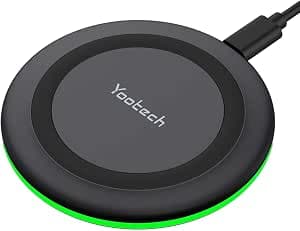 yootech Fast Wireless Charger for iPhone 17 16 Pro Max/17 Air/16e/15 14 13 12 11 Series/XS, Air-Pods 3/Pro, Induction Charger for Samsung Galaxy S23/S22/S21/S10E/S9/S8, Note 20/10/9
