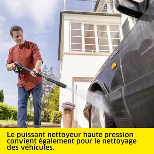 Kärcher High Pressure Washer K 5 FJ, Max Pressure 145 bar, Flow rate 500 l/h, Surface 40 m²/h, Water Filter, Weight 6.3 kg, High Pressure Gun & Hose, Rotabuse, Vario Power Lance, Foam Nozzle - Image 4