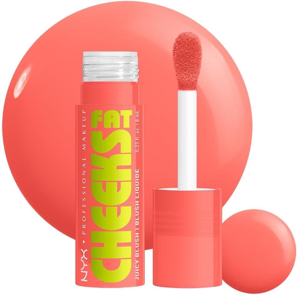 NYX Professional Makeup - Blush Liquide Illuminateur - Joues Pulpeuses et Colorées - Formule Vegan - 24H d'Hydratation - 12H de Tenue - Fat Cheeks Blush - Teinte : Papaya Plum