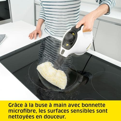 Kärcher Nettoyeur Vapeur SC 1, Pression Vapeur : 3 Bar, Temps de Préchauffage : 3 Min, Puissance : 1 200 W, Surface : 20 m², Réservoir : 200 ML, avec Buse à Main, Jet Crayon & Powerbuse, Brosse Ronde - Image 6